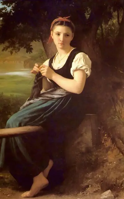 The Knitting Girl William-Adolphe Bouguereau